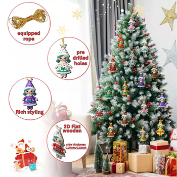 Fából készített karácsonyi akasztós dísz, amerikai stílus, cikkszám 77834, márka Independent