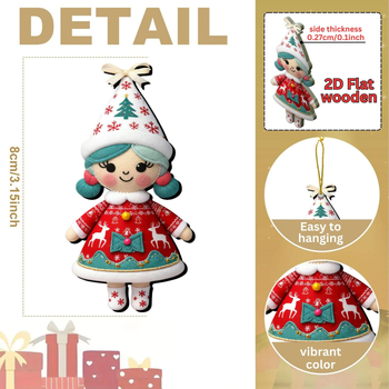 Fából készített karácsonyi akasztós dísz, amerikai stílus, cikkszám 77834, márka Independent