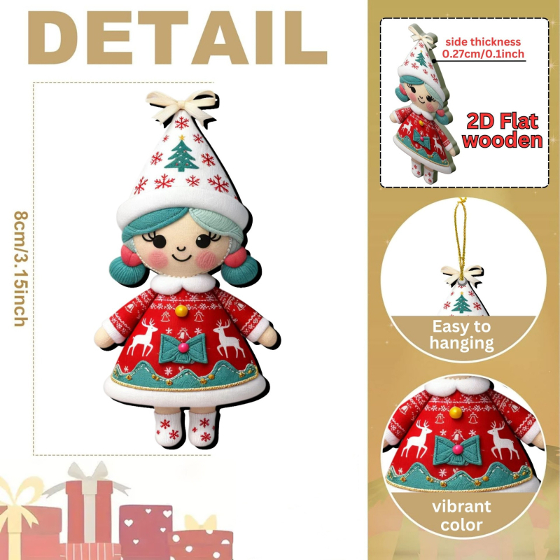 Fából készített karácsonyi akasztós dísz, amerikai stílus, cikkszám 77834, márka Independent