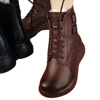 Női Martin csizmák fleece béléssel, PU bőr felsőrész, platform, oldalsó cipzár, középmagas sarok 3–5 cm