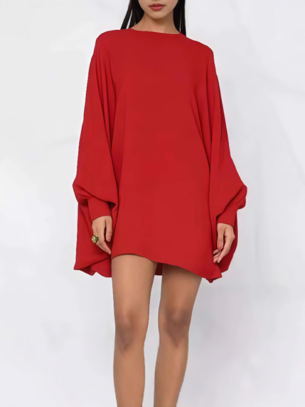 Ženska haljina Milk Silk, jednoslojni kroj, okrugli izrez, dugi rukavi, široka struka, 90–95% Mulberry silk