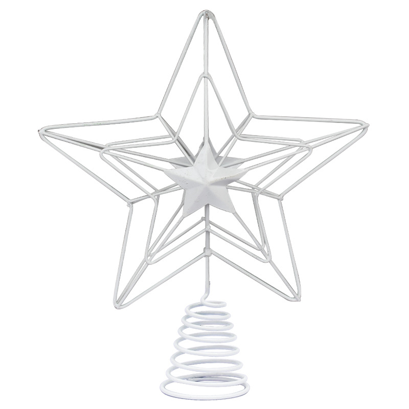 Kovácsoltvas karácsonyfa csúcsára illő csillag, dekoráció fém rugó tervezéssel