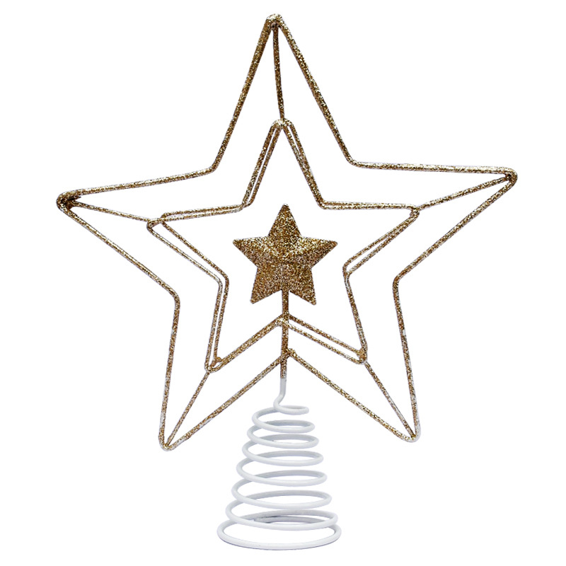 Kovácsoltvas karácsonyfa csúcsára illő csillag, dekoráció fém rugó tervezéssel