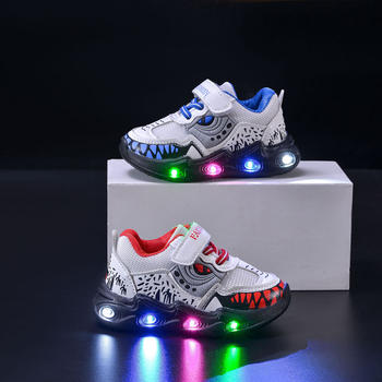 Dječje mrežaste tenisice s LED osvjetljenjem za dječake, Velcro zatvarač, PVC potplat, za proljeće i jesen