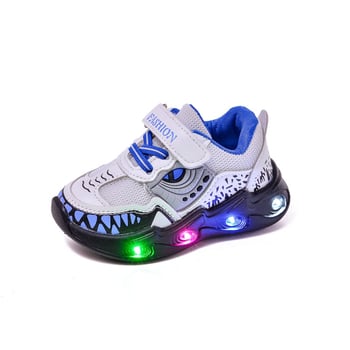 Dječje mrežaste tenisice s LED osvjetljenjem za dječake, Velcro zatvarač, PVC potplat, za proljeće i jesen