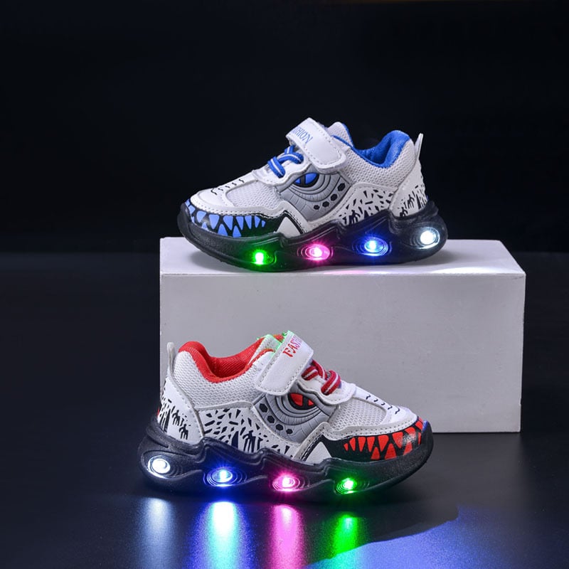 Dječje mrežaste tenisice s LED osvjetljenjem za dječake, Velcro zatvarač, PVC potplat, za proljeće i jesen