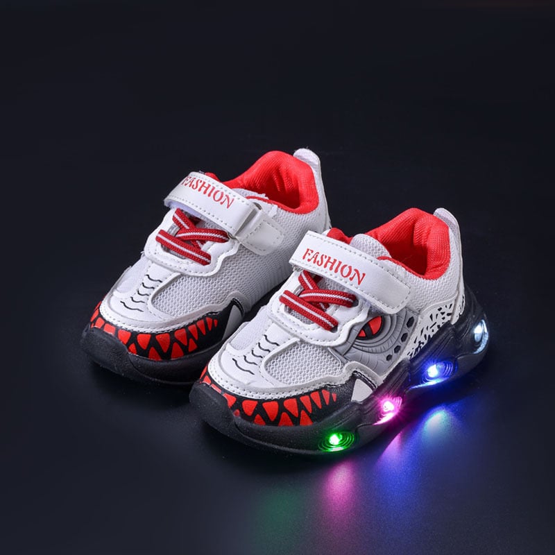 Dječje mrežaste tenisice s LED osvjetljenjem za dječake, Velcro zatvarač, PVC potplat, za proljeće i jesen