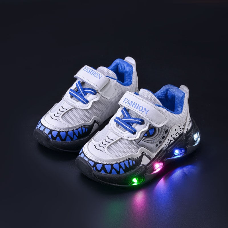 Dječje mrežaste tenisice s LED osvjetljenjem za dječake, Velcro zatvarač, PVC potplat, za proljeće i jesen