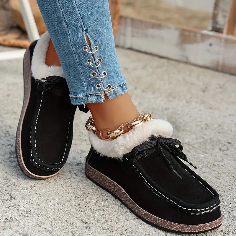 Pamut cipő – uniszex, meleg plüss belsővel, slip-on, alacsony felső rész, gumírozott talp, kerek orr