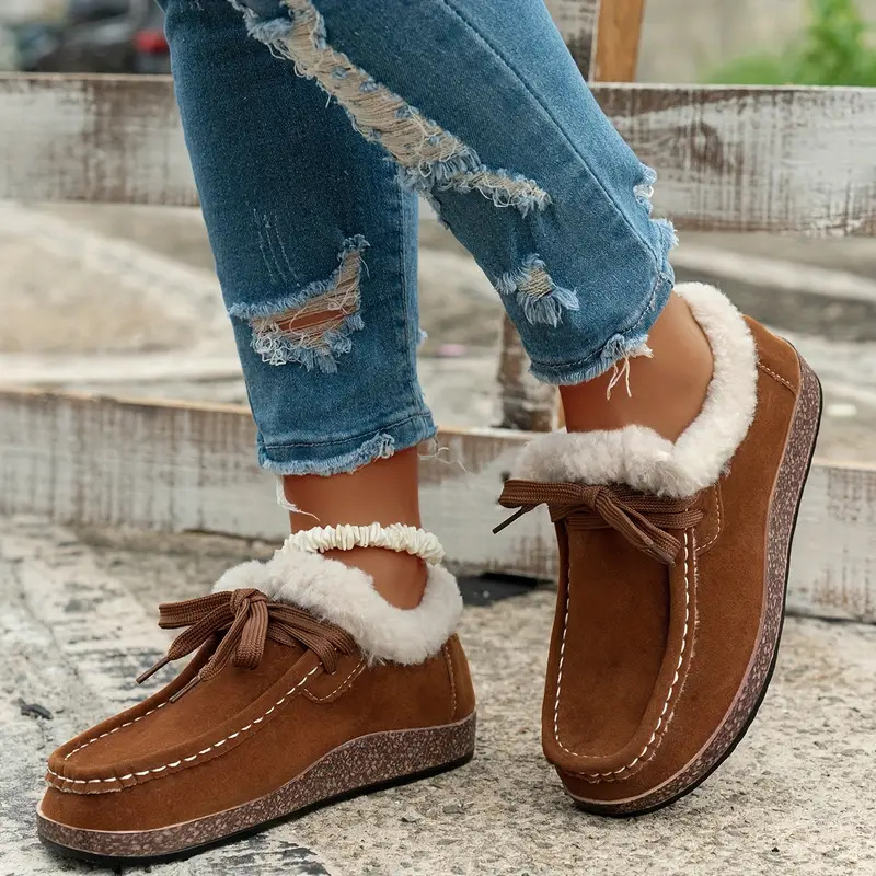 Pamut cipő – uniszex, meleg plüss belsővel, slip-on, alacsony felső rész, gumírozott talp, kerek orr