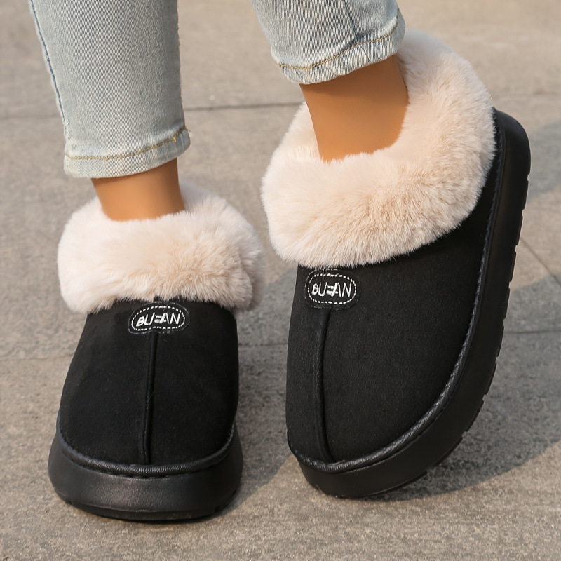 Női téli papucs platformos cipő, felső rész textilek, EVA talp, egyszínű, platformos talp, talp vastagsága >11 cm