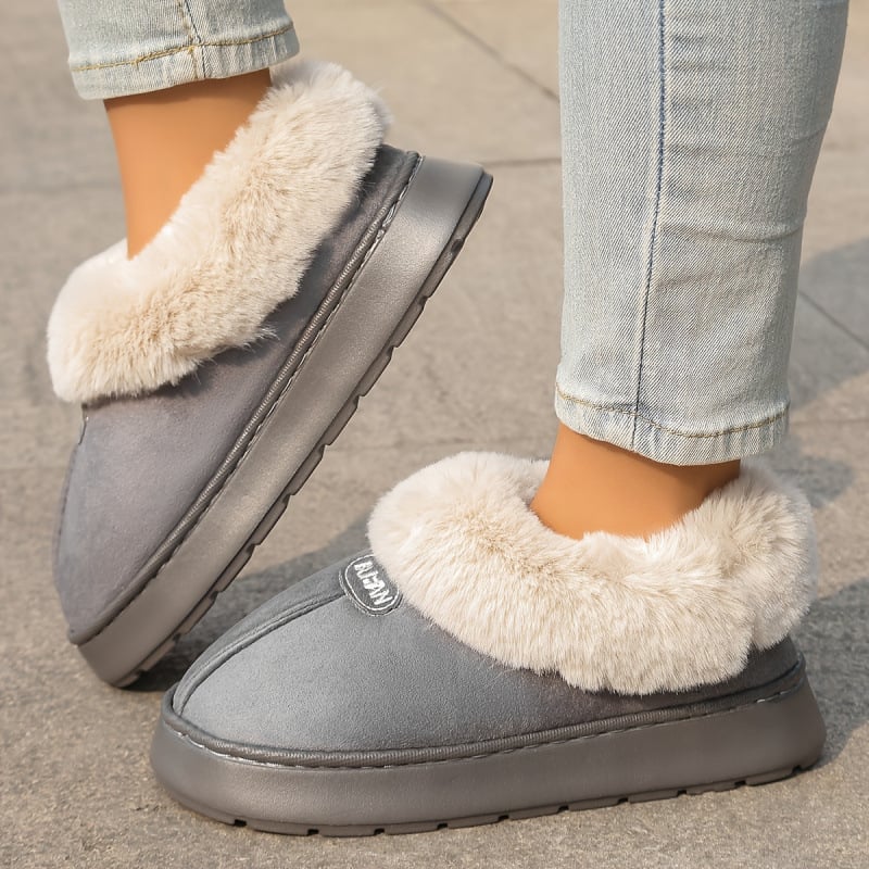 Női téli papucs platformos cipő, felső rész textilek, EVA talp, egyszínű, platformos talp, talp vastagsága >11 cm