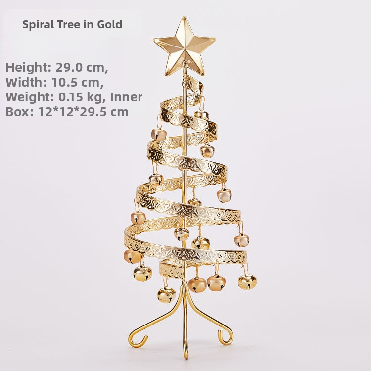 Emma geležinė mini Kalėdų eglutė su varpeliais – staliniam dekorui, imitacinė Kalėdų eglutė