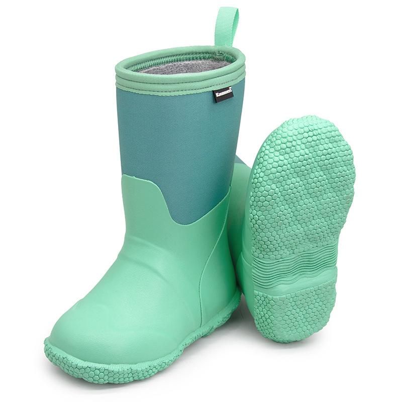 Detské gumové čižmy do dažďa, guma, vysoký tubus, stredný podpätok 3–5 cm, vek 6–16 rokov