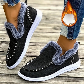 Női téli bakancs nubuk felsőrész, gumírozott talppal, alacsony szárú, slip-on, mesterséges szőrme béléssel