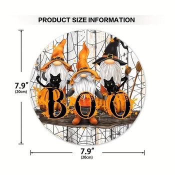 Drevená vianočná visiaca ozdoba na dvere – kruhový ornament so snehuliakom a Santa Clausom, tlačová technika