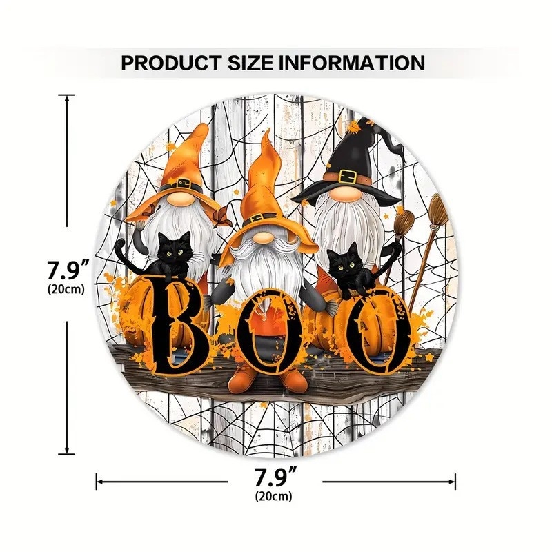 Drevená vianočná visiaca ozdoba na dvere – kruhový ornament so snehuliakom a Santa Clausom, tlačová technika