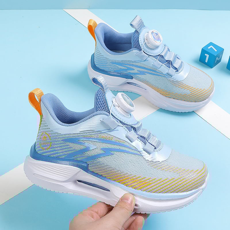 Unisex gyerekeknek készült futócipő hálós felsővel, légáteresztő és könnyű, EVA talppal, forgatható csattal záródó, 7–16 éveseknek