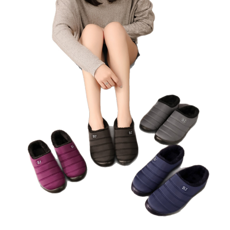Téli pamut papucs - vízálló, csúszásmentes, meleg, slip-on, belső műszőr béléssel