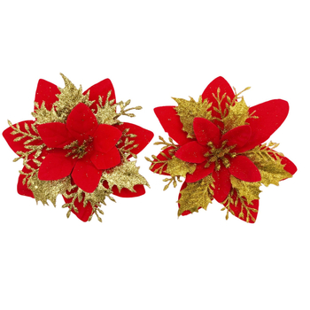 Guanmei Umelá vianočná kytica, hlava a veniec so zlatým práškom — Balenie: kartón; Ručná výroba; Importované: Nie