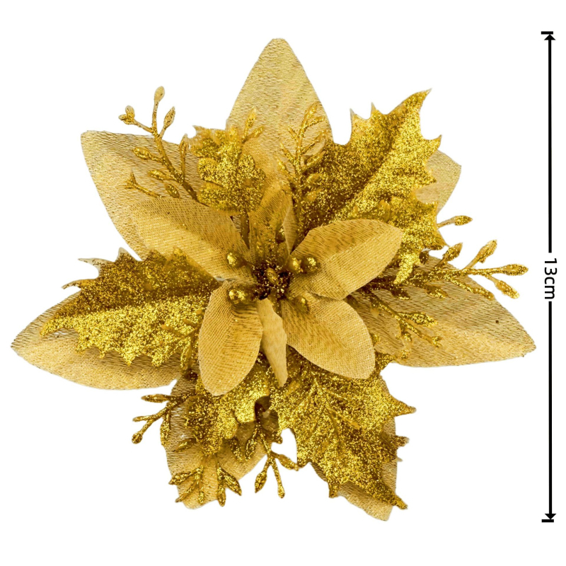 Guanmei Umelá vianočná kytica, hlava a veniec so zlatým práškom — Balenie: kartón; Ručná výroba; Importované: Nie