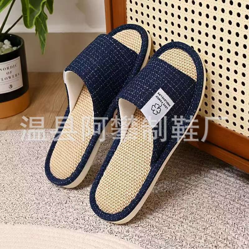 Női lenvászon beltéri papucs, légáteresztő, csúszásmentes, kopásálló, modell 523 - Four Leaf Clover