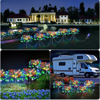 Solárne osvetlenie záhrady na kolíku, tvar rastliny, nerezová oceľ, 5W, IP65, 12–16 hodín svietenia