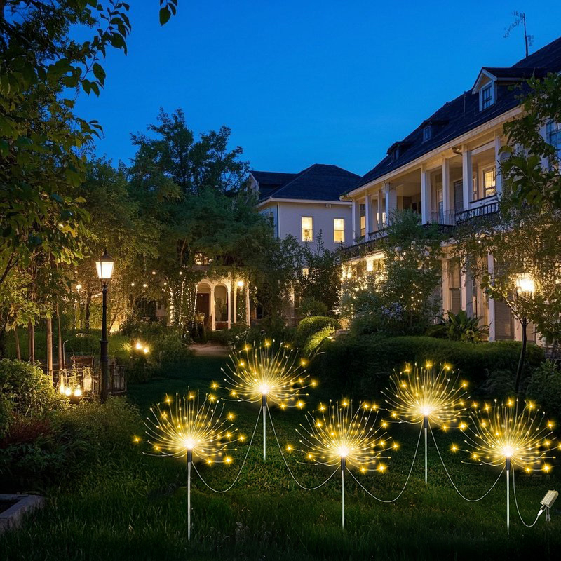 Solárne osvetlenie záhrady na kolíku, tvar rastliny, nerezová oceľ, 5W, IP65, 12–16 hodín svietenia