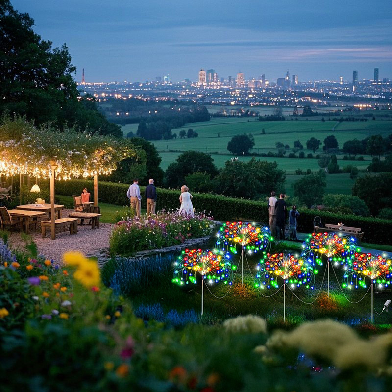 Solárne osvetlenie záhrady na kolíku, tvar rastliny, nerezová oceľ, 5W, IP65, 12–16 hodín svietenia