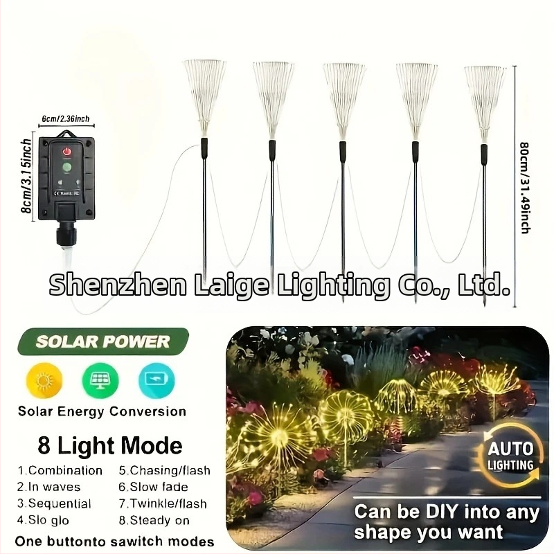 Saulės energijos kiemo lauko šviestuvas ant stiebo, augalo formos, nerūdijantis plienas, 5W, IP65, 12–16 valandų apšvietimas