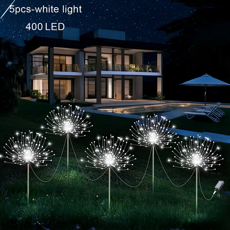 Solárne osvetlenie záhrady na kolíku, tvar rastliny, nerezová oceľ, 5W, IP65, 12–16 hodín svietenia