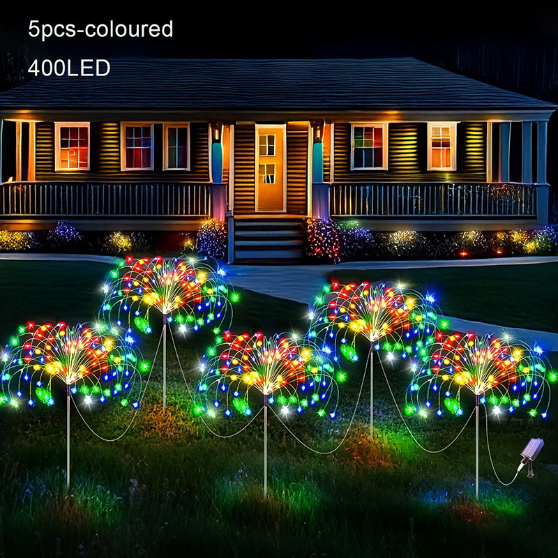 Solárne osvetlenie záhrady na kolíku, tvar rastliny, nerezová oceľ, 5W, IP65, 12–16 hodín svietenia