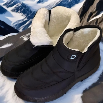 Snehové čižmy strednej výšky, nepremokavé, protišmykové, s teplou umelou kožušinkou, Zima 2025