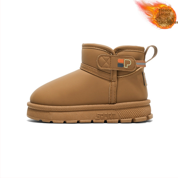 Detské snehové čižmy, unisex, vrchný materiál umelej kože, členkové krátke čižmy, vek 4–16 rokov, európsko-americký štýl