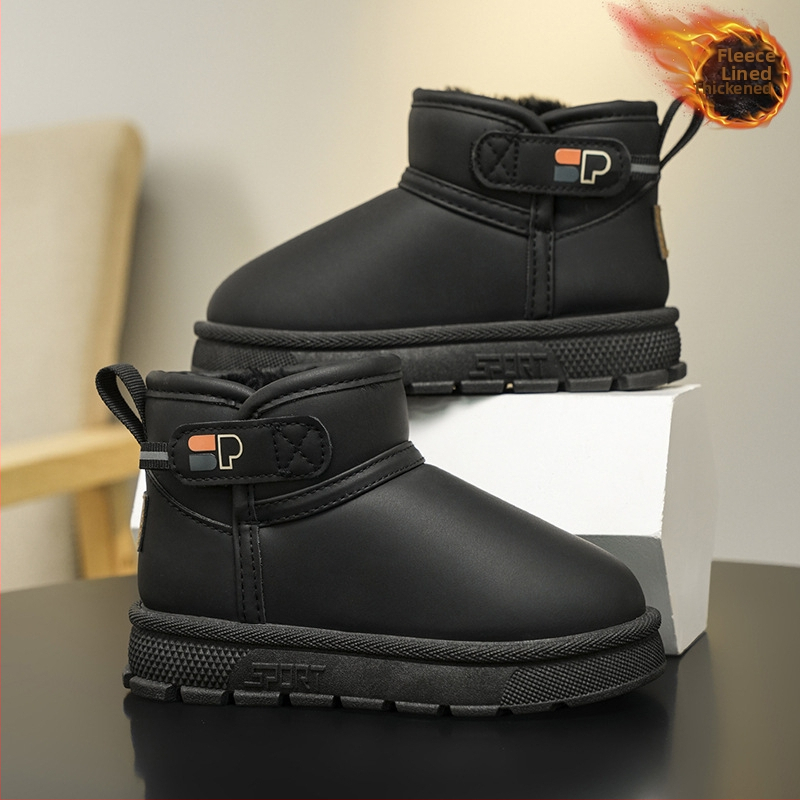 Detské snehové čižmy, unisex, vrchný materiál umelej kože, členkové krátke čižmy, vek 4–16 rokov, európsko-americký štýl