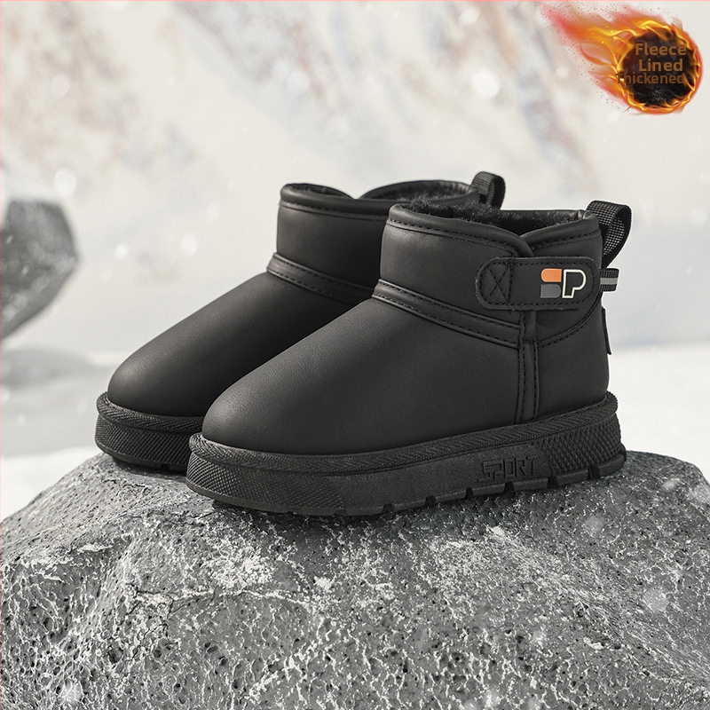 Detské snehové čižmy, unisex, vrchný materiál umelej kože, členkové krátke čižmy, vek 4–16 rokov, európsko-americký štýl