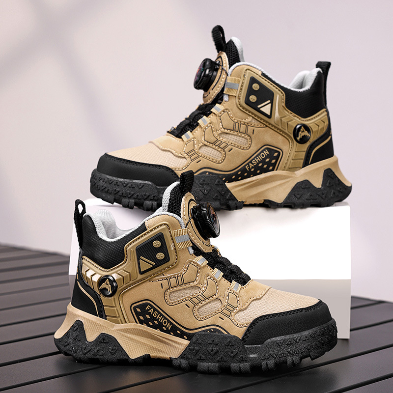 Detské kožené tenisky s otočným viazaním, priedušné, ľahké, podrážka z TPR, pruhovaný vzor