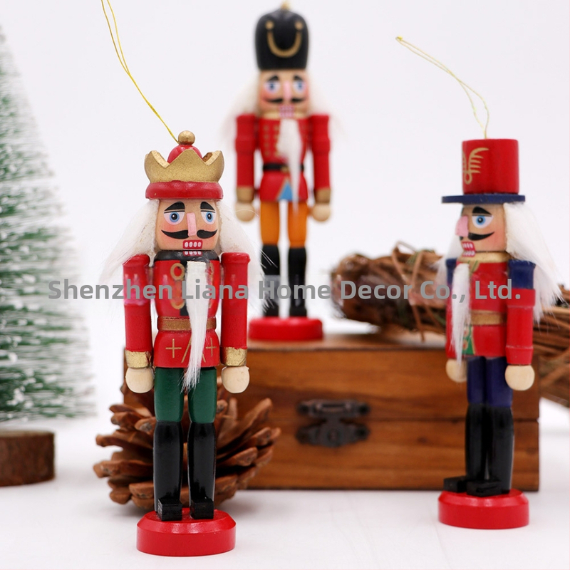 Nutcracker Soldier – koka figūra Ziemassvētku dekorācijām, Schima superba materiāls, iepakots dāvanu kastē, LyAn