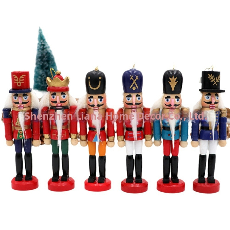 Nutcracker Soldier – koka figūra Ziemassvētku dekorācijām, Schima superba materiāls, iepakots dāvanu kastē, LyAn