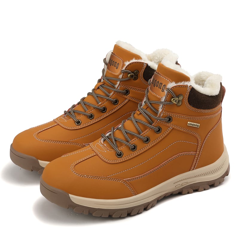 Ορειβατικά Παπούτσια Υψηλής Κορφής Για Χειμώνα - Κλείσιμο Με Κορδόνια Εμπρός - Αντιολισθητική Καουτσούκ Εξωτερική Σόλα - Εσωτερική Επένδυση Από Συνθετικό Κοντό Πλυς