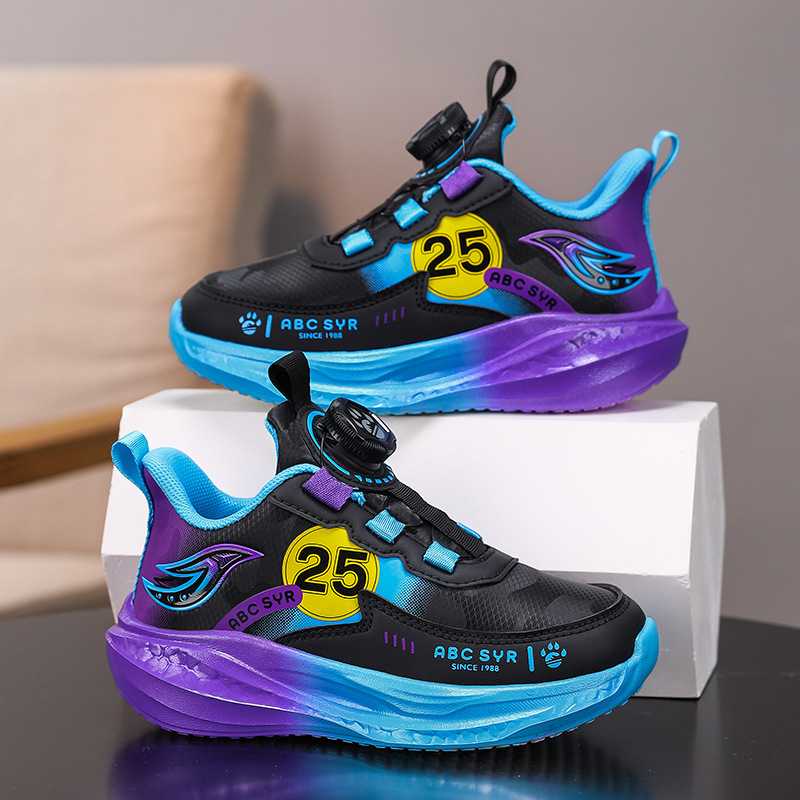 Chlapčenské basketbalové topánky, horná časť z syntetickej kože a textilu, EVA podrážka s vzduchovým vankúšom, protišmykové, priedušné, ľahké