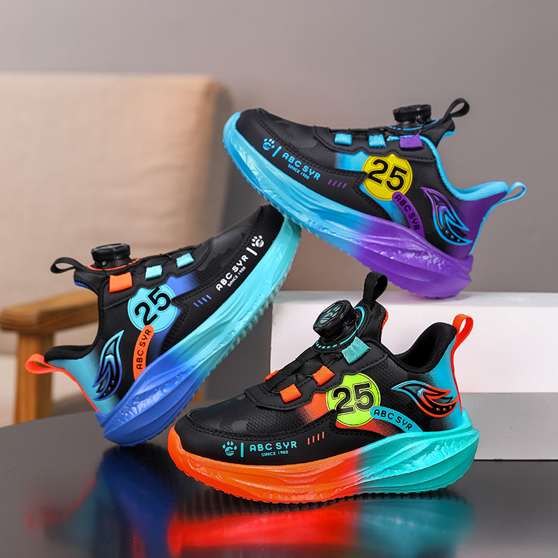 Chlapčenské basketbalové topánky, horná časť z syntetickej kože a textilu, EVA podrážka s vzduchovým vankúšom, protišmykové, priedušné, ľahké