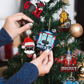 Drevené ozdoby na Vianoce: Sada 36 zahnutých hokejových korčúľ – drevené ozdoby, Značka Independent, Model 22126