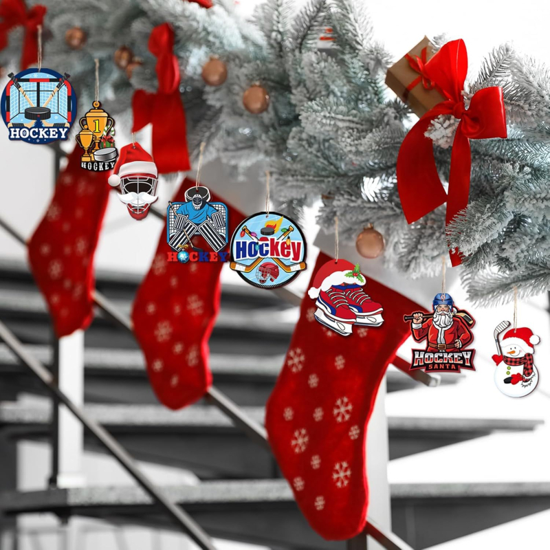 Drevené ozdoby na Vianoce: Sada 36 zahnutých hokejových korčúľ – drevené ozdoby, Značka Independent, Model 22126