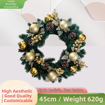 Vianočný veniec - ručne vyrobený, plastový materiál, moderný minimalistický štýl, na vitrínu a na zavesenie na dvere