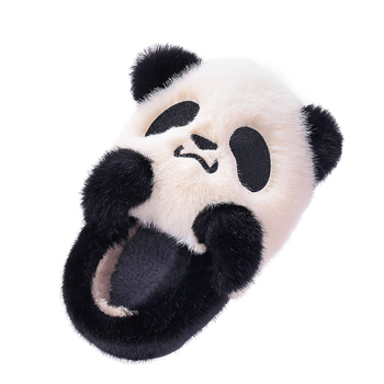 Detské bavlnené papuče do interiéru - unisex, cartoon vzor, vrchný materiál z jemného zamatového veluru, PVC podrážka, hrubé a teplé na zimu