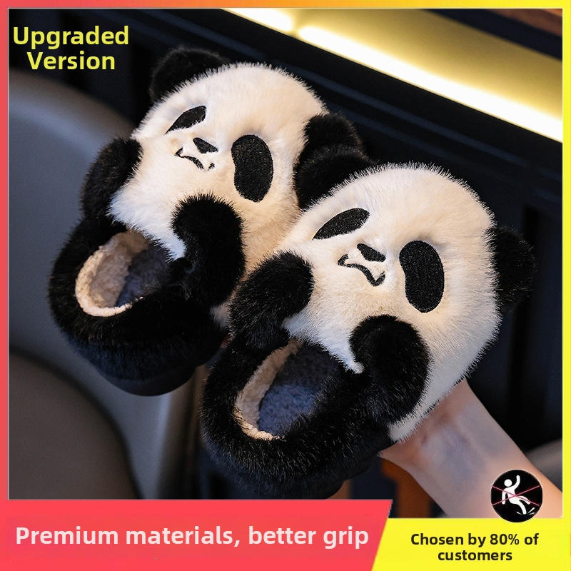 Detské bavlnené papuče do interiéru - unisex, cartoon vzor, vrchný materiál z jemného zamatového veluru, PVC podrážka, hrubé a teplé na zimu