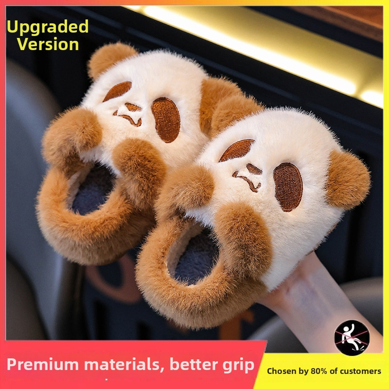 Detské bavlnené papuče do interiéru - unisex, cartoon vzor, vrchný materiál z jemného zamatového veluru, PVC podrážka, hrubé a teplé na zimu