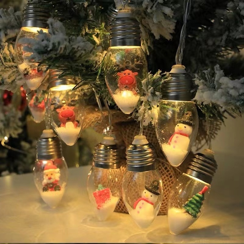 Božićne LED niz lampica sa snježnim pahuljama motívom, 10 LED, 3000K, IP43, 1000 lm, napajanje baterijom