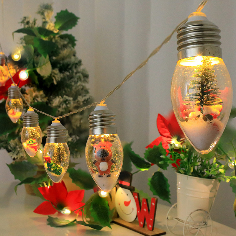 Božićne LED niz lampica sa snježnim pahuljama motívom, 10 LED, 3000K, IP43, 1000 lm, napajanje baterijom